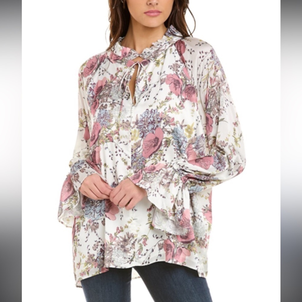 Elie Tahari oversize floral blouse size S